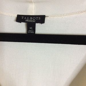 Talbots Blouse Short Sleeve Size XL Off White